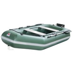 Гребная лодка YUKONA 280 GT со складным фанерным пайолом зеленая