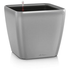 Настольное кашпо с автополивом LECHUZA Квадро 28 LS, серебряное, Ш28 Д28 В26 см