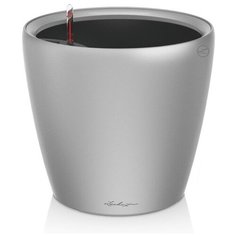 Напольное кашпо с автополивом LECHUZA Классико 50 LS, серебряное, Д49,5 В46,5 см