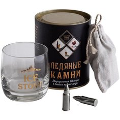 Камни для виски Icesteel тубус (1 бокал, 2 серебрянных патрона)