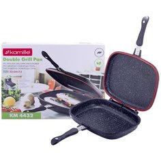 Сковорода-гриль двойная 32*24см из литого алюминия с антипригарным покрытием Kamille