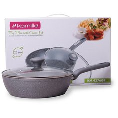Сотейник 26*7.5см с крышкой и гранитным покрытием из литого алюминия Kamille