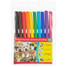 KOH-I-NOOR Набор фломастеров Домашние животные (1002/10 TE), 10 шт. разноцветный