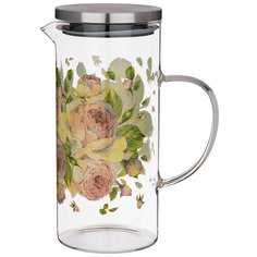 Кувшин винтаж.пионы 1400 мл жаропрочное боросиликатное стекло Agness (887-101)