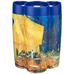 Термокружка с кнопкой-стоппером, 380мл колба нерж.сталь Agness (709-067)