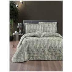 Покрывало жаккард "KARNA" MONDI 260x270 (50x70+5) - 2 шт - Зеленовато-серый