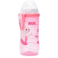 NUK Поильник-непроливайка Kiddy Cup розовый 300 мл Зайцы 12m+