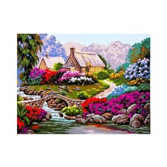 Канва/ткань с рисунком Grafitec серия 10.000 50 см х 40 см 10.382 Сказочный домик