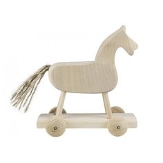 Каталка лошадка на платформе (неокрашенная) Wood Fun