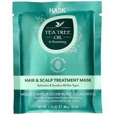 Hask Tea Tree Oil & Rosemary Маска для волос с маслом чайного дерева и экстрактом розмарина, 50 мл