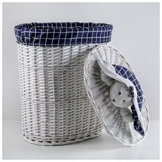 Корзина универсальная Доляна плетеная, Love, 50*36*66 см, круглая (4446525)