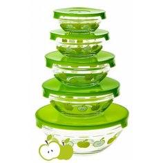 Набор стеклянных контейнеров CALVE, 10 предметов [CL-7027GR]