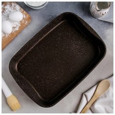 Противень Kukmara 36,5*26*5,5 см, антипригарное покрытие, кофейный мрамор