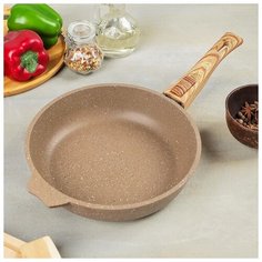 Сковорода Мечта "Гранит", d 22 см, съемная ручка, стеклянная крышка