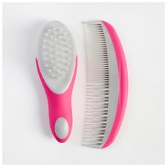 Набор для ухода за волосами Крошка Я щетка, расческа, цвет розовый (4599958)
