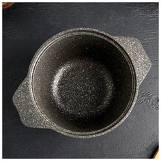Кастрюля Kukmara Granit ultra, 1л, стеклянная крышка, антипригарное покрытие