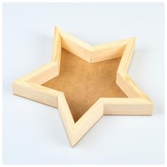Кашпо деревянное Дарим Красиво 29*29*4,5 см, "Звезда", натуральный