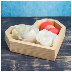 Кашпо деревянное Дарим Красиво 26,5*24*4,5 см, "Сердце Люкс", натуральный