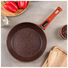 Сковорода кованая Magistro Terra, d 22 см, съемная ручка, индукция