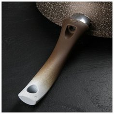 Сковорода Kukmara d 28 см, Marble Induction, с ручкой, антипригарное покрытие, кофейный мрамор