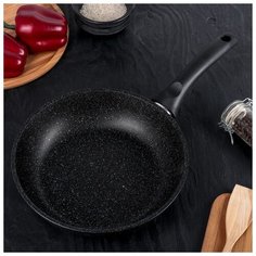 Сковорода Kukmara d 24 см, с ручкой, антипригарное покрытие, темный мрамор