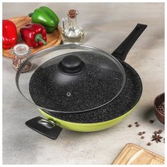 Сковорода-Вок CAStA Color, d 28 см, съемная ручка, зеленый