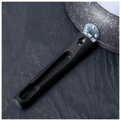 Сковорода Kukmara d 26 см, съемная ручка, антипригарное покрытие, темный мрамор