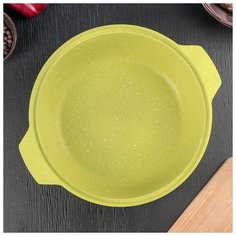 Кастрюля-жаровня Kukmara Trendy style, 3 л, стеклянная крышка, антипригарное покрытие, лайм