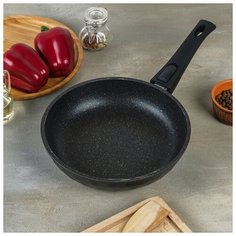 Сковорода Мечта "Гранит Star Brilliant", 24 см, съемная ручка, стеклянная крышка, антипригарное покрытие