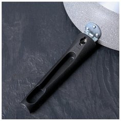 Сковорода Kukmara d 26 см, съемная ручка, антипригарное покрытие, светлый мрамор