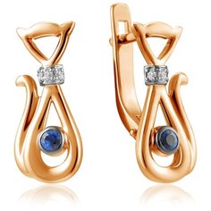 Бронницкий Ювелир Серьги из красного золота Д0268-8-2020001