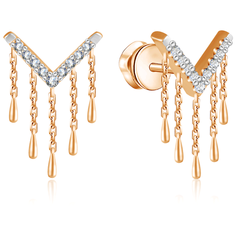 Бронницкий Ювелир Серьги из красного золота Д0268-027063