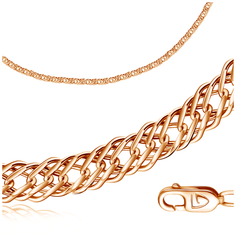 Бронницкий Ювелир Браслет из красного золота 110503701, 19 см, 3.83 г