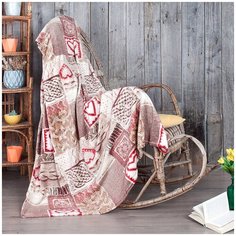 Плед Традиция Уют 150 х 200 см велсофт капучино/бежевый