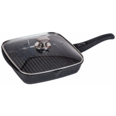 Сковорода-гриль МЕЧТА квадратн. 28*28см со съемн. ручк.., стекл. крыш., АП Гранит black