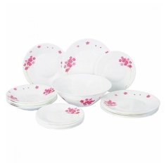 Столовый сервиз PINK BLOOM ESSENCE 19 пр. 6 перс. Luminarc