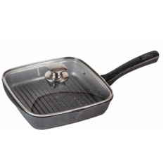 Сковорода-гриль мечта квадратн. 28*28см со стекл. крыш., АП Гранит