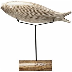 KARE Design Статуэтка Pesce, коллекция "Рыба" 60*66*16, Стекло, Манго, Сталь, Бежевый