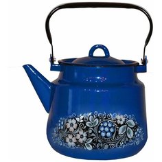 Чайник 2,0л Вологодский сувенир, ярко-синий, эмалированный СтальЭмаль