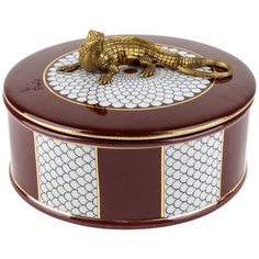Шкатулка Хозяйка медной горы под старину из фарфора с бронзой 18x18x12см ГЛАСАР