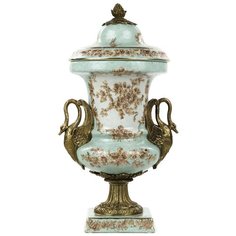 Ваза Amelia 21x17x39см под старину из фарфора с бронзой, Glasar ГЛАСАР