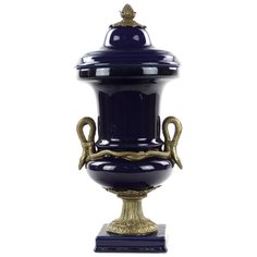 Ваза Noble 19x17x39см под старину из фарфора с бронзой, Glasar ГЛАСАР