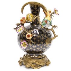 Ваза Lilys 29x29x37см под старину из фарфора с бронзой, Glasar ГЛАСАР