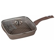 Сковорода-гриль мечта квадратн. 28*28см со стекл. крыш., АП Гранит brown