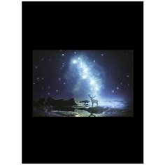 Картина с подсветкой на стену 60 x 40 x 3,8 см Волшебный олень с LED подсветкой, светодиодная картина, декор светодиодный, подарок Shine