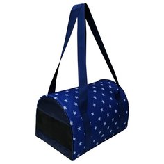 Сумка-переноска для животных малая 33*22,5*20 Теремок, СП-1_звезды на синем, цвет "синий"