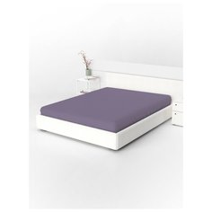 SLEEP DELIVERY Простынь на резинке САТИН 180х200см с высотой борта 40см Евро цвет фиолетовый
