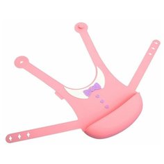 Слюнявчик силиконовый с застежкой на спине розовый Little Angel