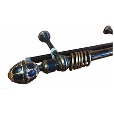 Карниз для штор в комнату Элегантс 280 см черный с золотом Дубрава