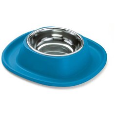 Миска металлическая Lilli Pet для животных на подставке, 600 мл, синяя